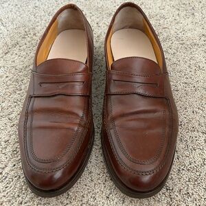 Johnston & Murphy British Tan Loafers 9.5M 100% Leather Shoe Inside & Out